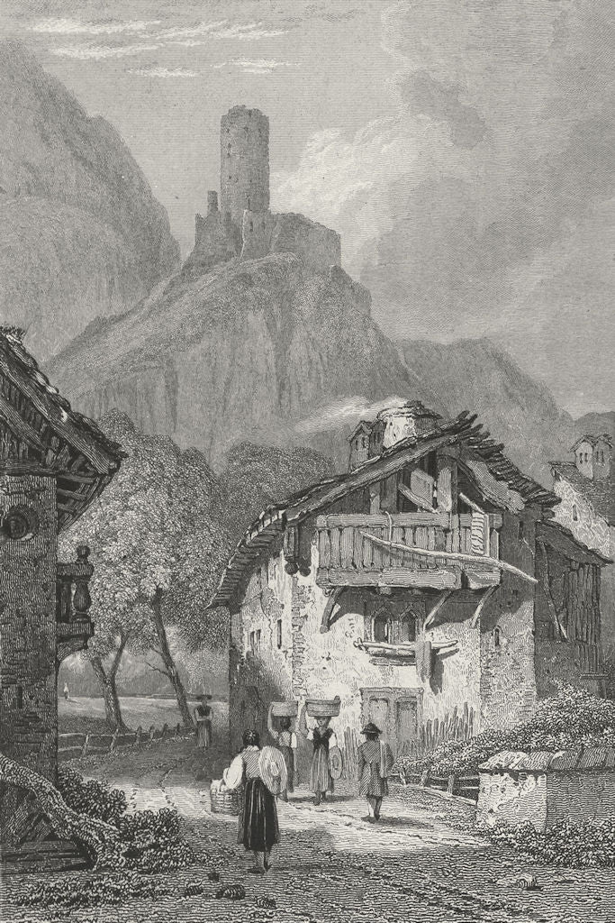 SWITZERLAND. Martigny. Swiss Prout 1830 old antique vintage print picture